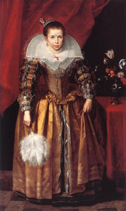 VOS, Cornelis de Portrait of a Girl at the Age of 10 sdg oil painting picture